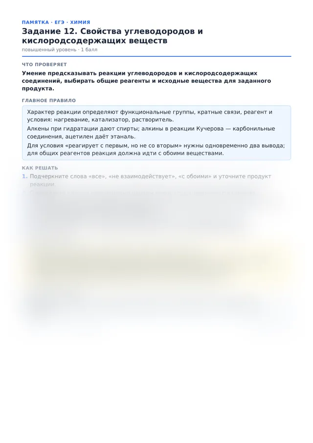 Начало памятки к заданию 12