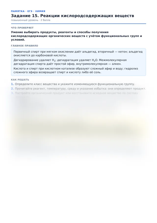 Начало памятки к заданию 15