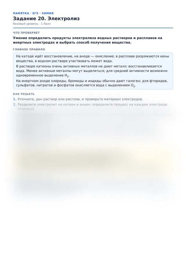 Начало памятки к заданию 20