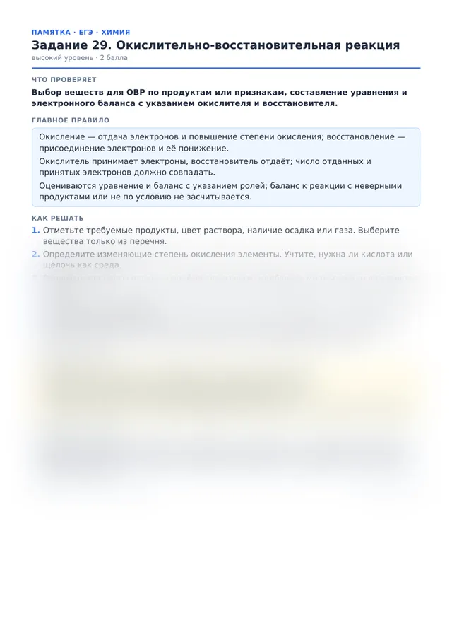 Начало памятки к заданию 29
