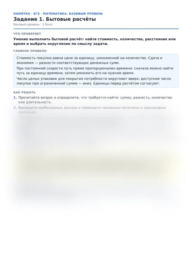 Начало памятки к заданию 1
