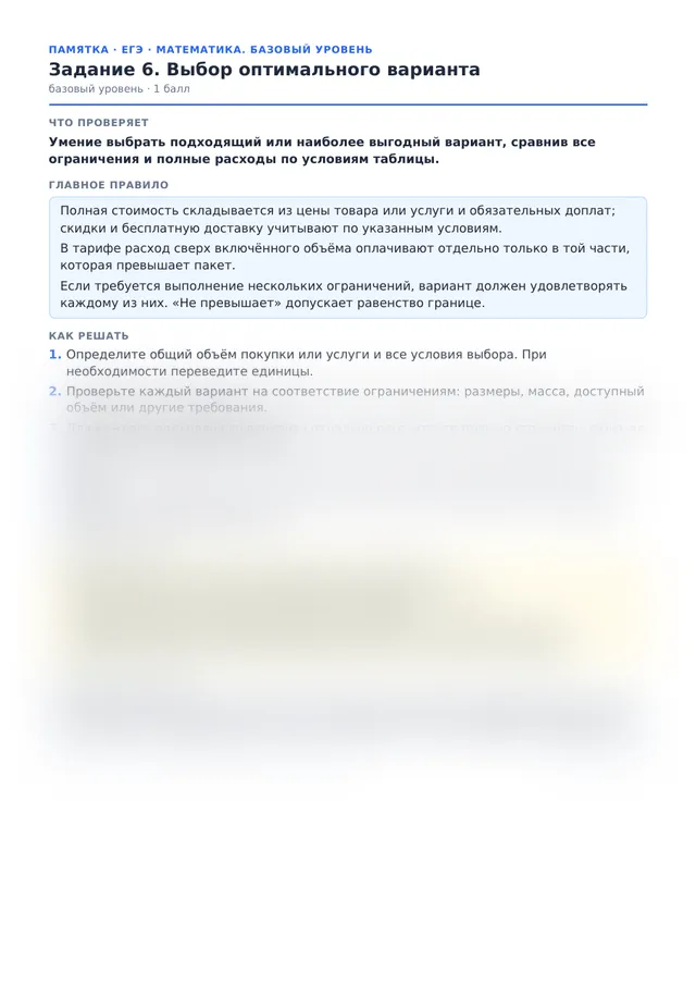 Начало памятки к заданию 6