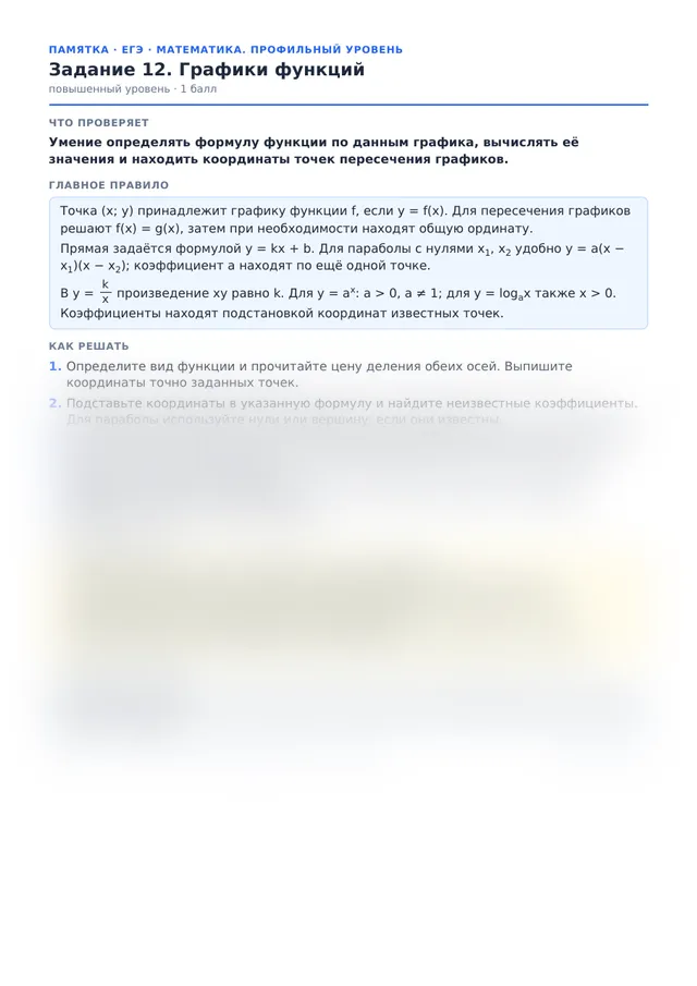 Начало памятки к заданию 12