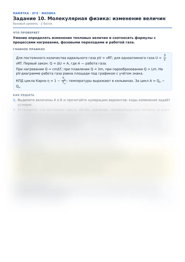 Начало памятки к заданию 10