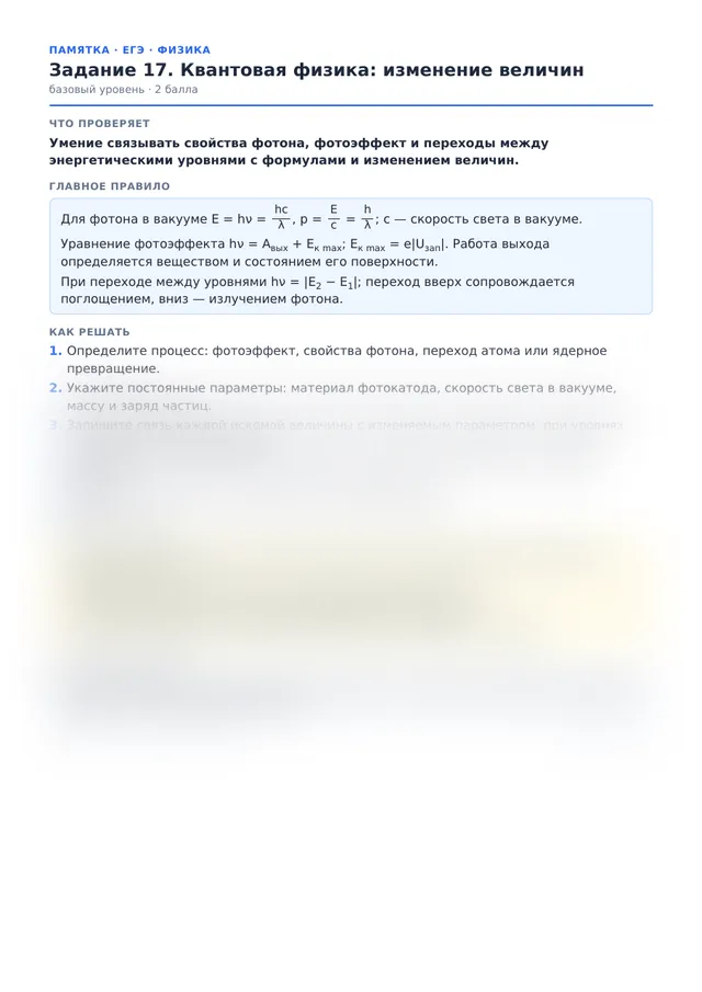 Начало памятки к заданию 17