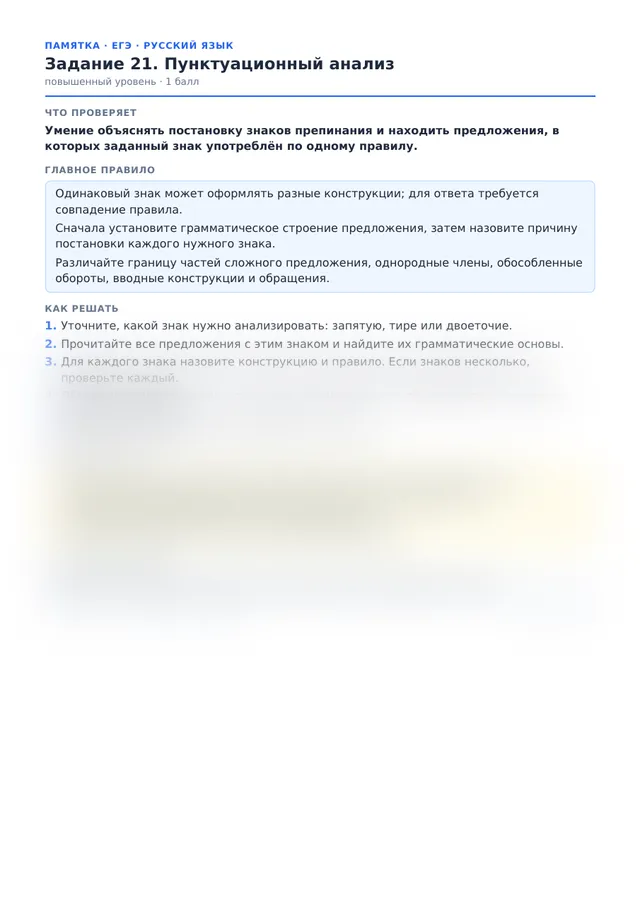 Начало памятки к заданию 21