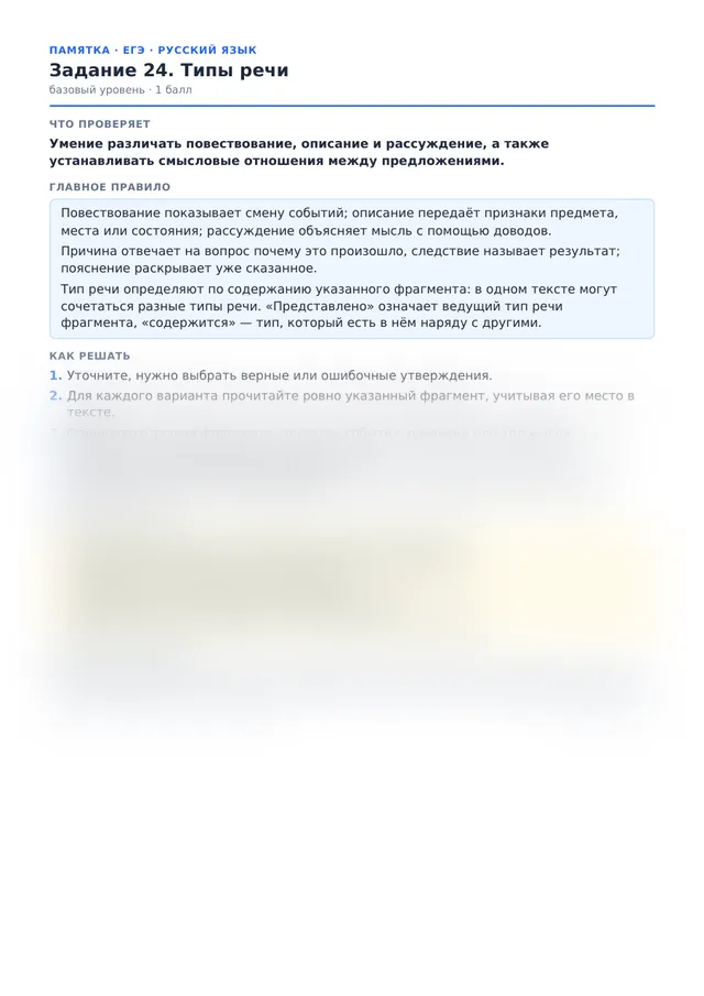Начало памятки к заданию 24