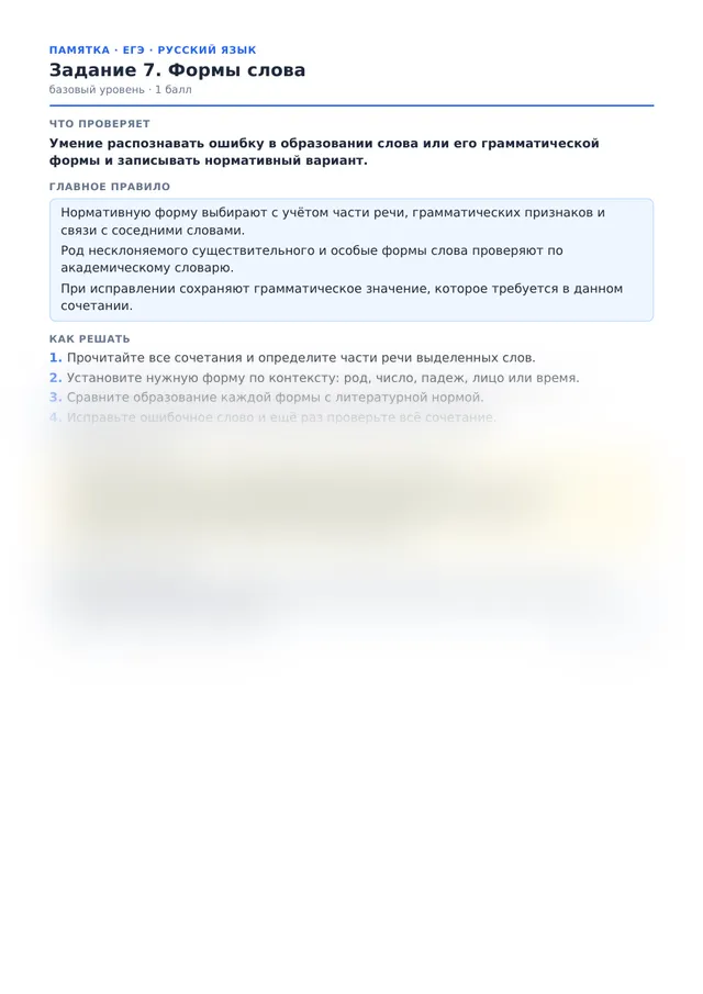 Начало памятки к заданию 7