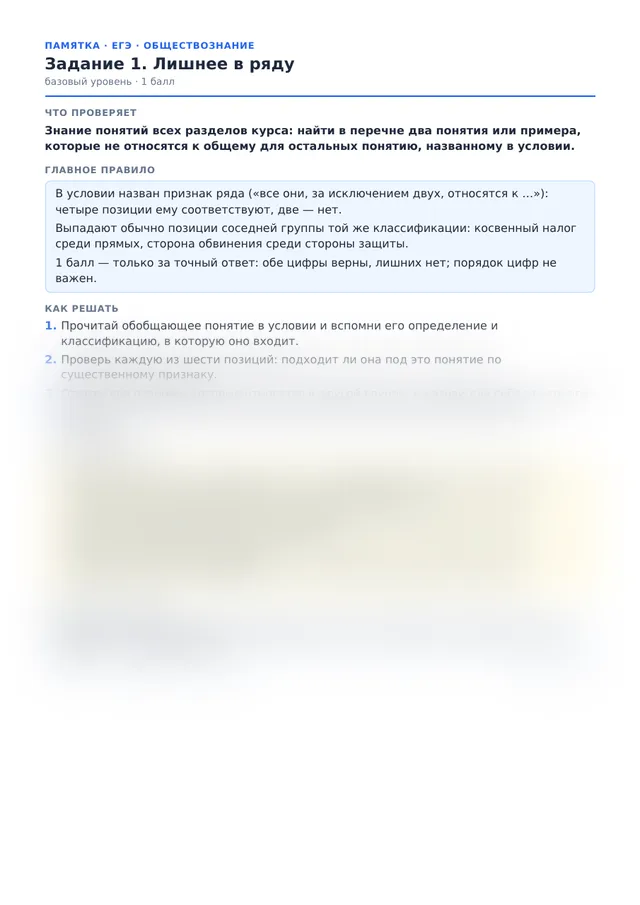 Начало памятки к заданию 1
