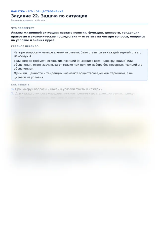 Начало памятки к заданию 22