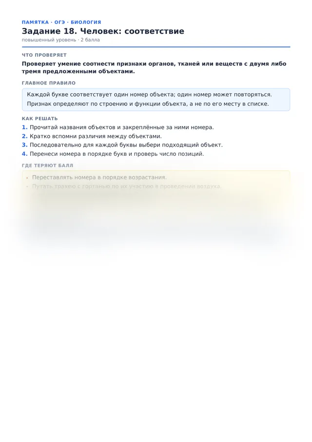 Начало памятки к заданию 18