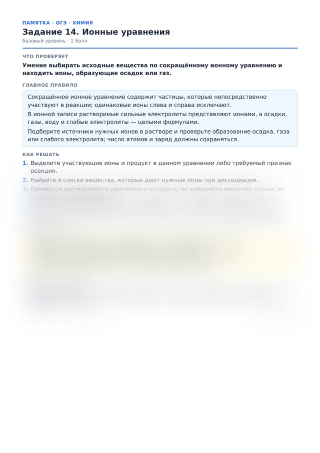 Начало памятки к заданию 14
