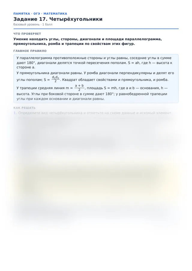 Начало памятки к заданию 17