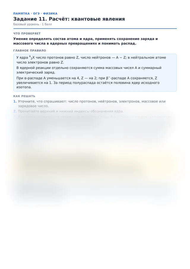 Начало памятки к заданию 11