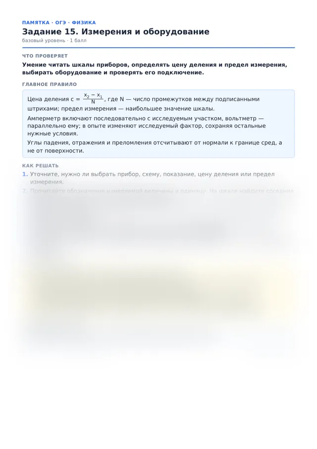 Начало памятки к заданию 15