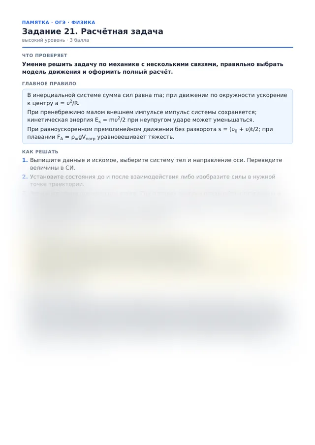 Начало памятки к заданию 21