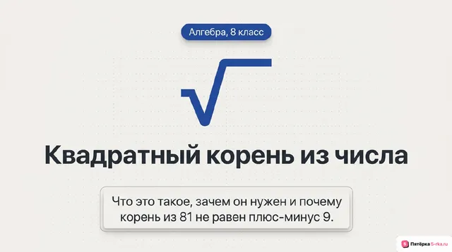 Обложка презентации к уроку «Квадратный корень из числа»