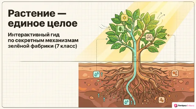 Обложка презентации к уроку «Растительный организм как единое целое»