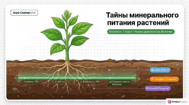 Обложка презентации к уроку «Минеральное питание растений»