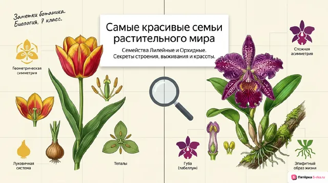 Обложка презентации к уроку «Семейства Лилейные и Орхидные»