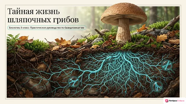 Обложка презентации к уроку «Базидиомицеты»