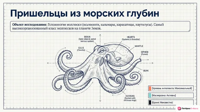 Обложка презентации к уроку «Головоногие моллюски»