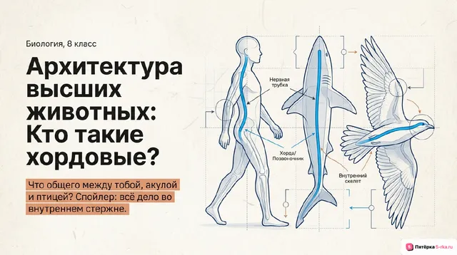 Обложка презентации к уроку «Особенности организации хордовых животных»