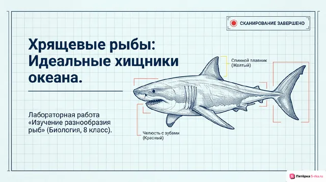 Обложка презентации к уроку «Хрящевые рыбы»
