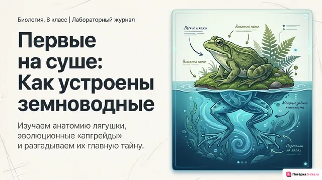 Обложка презентации к уроку «Общая характеристика земноводных»