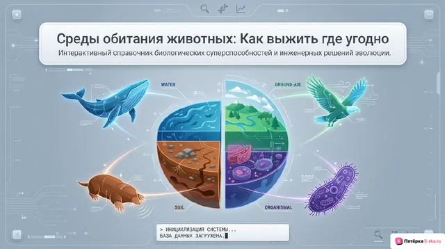 Обложка презентации к уроку «Среды обитания животных»