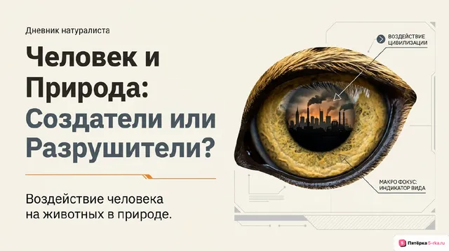 Обложка презентации к уроку «Воздействие человека на животных в природе»