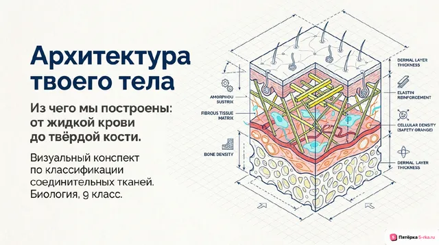 Обложка презентации к уроку «Классификация соединительных тканей»