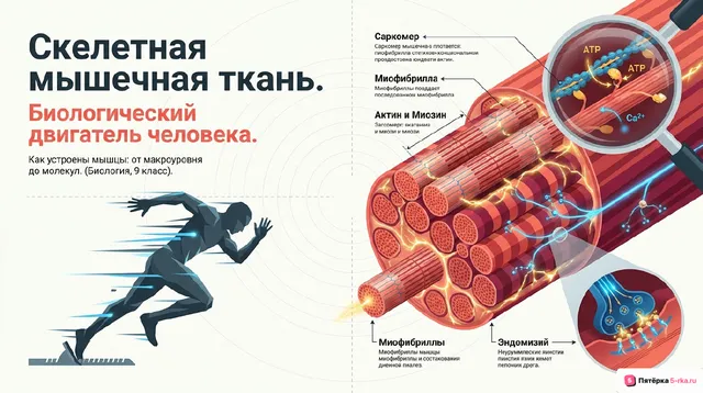 Обложка презентации к уроку «Скелетная мышечная ткань»