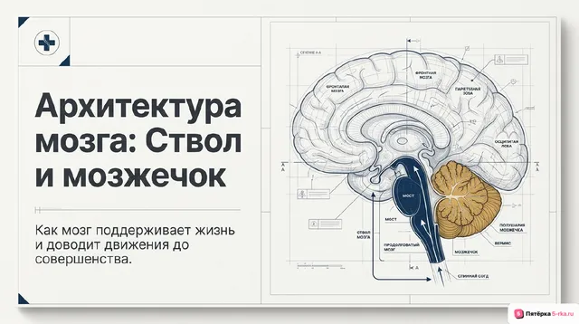 Обложка презентации к уроку «Продолговатый и задний отделы головного мозга»