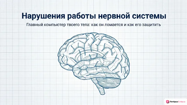 Обложка презентации к уроку «Нарушения работы нервной системы»