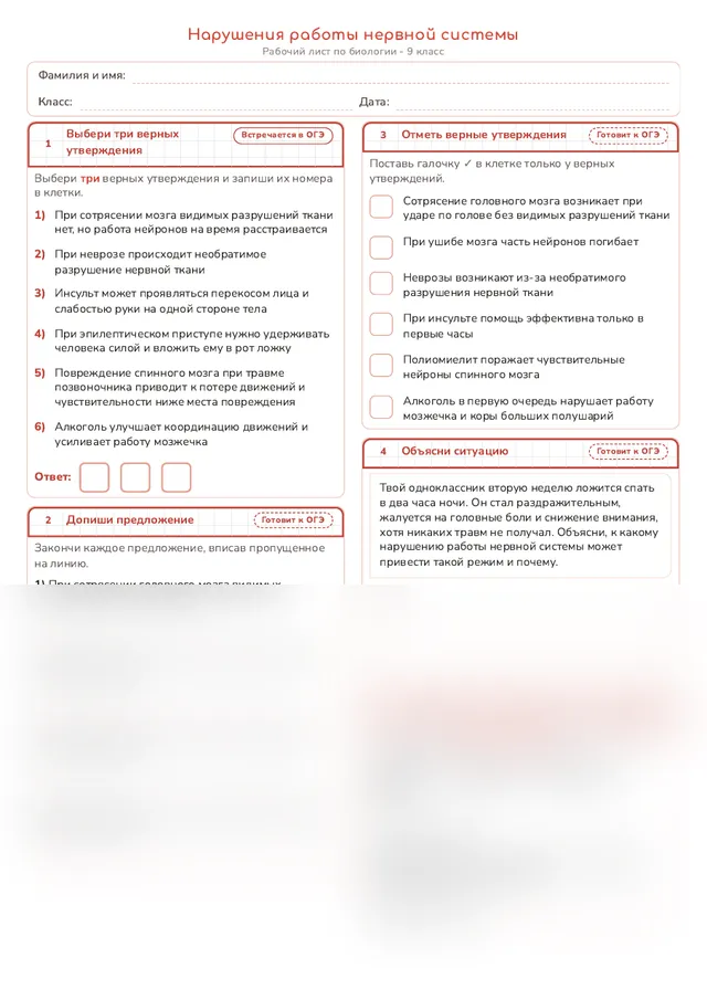 Начало рабочего листа
