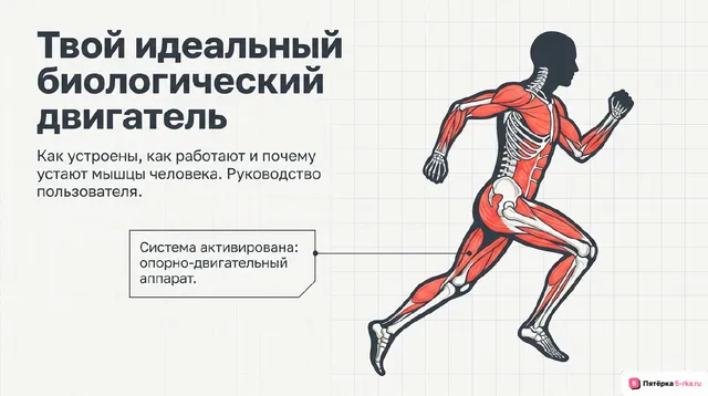 Обложка презентации к уроку «Строение и работа мышц»