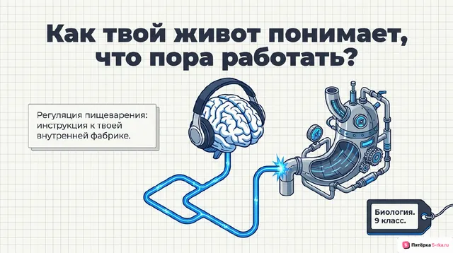 Обложка презентации к уроку «Регуляция пищеварения»