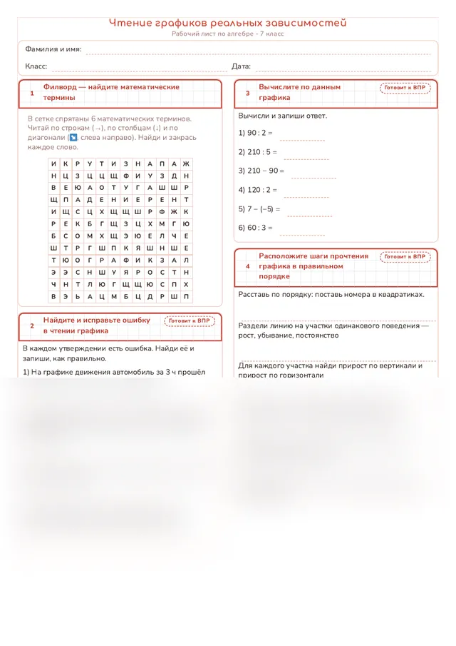 Начало рабочего листа