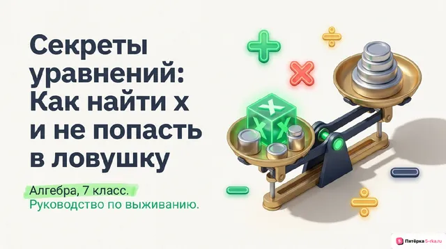 Обложка презентации к уроку «Свойства уравнений с одной переменной»
