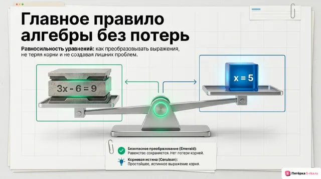 Обложка презентации к уроку «Равносильность уравнений»