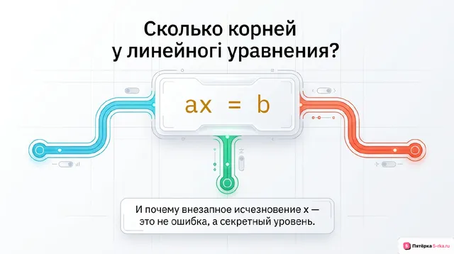 Обложка презентации к уроку «Число корней линейного уравнения»