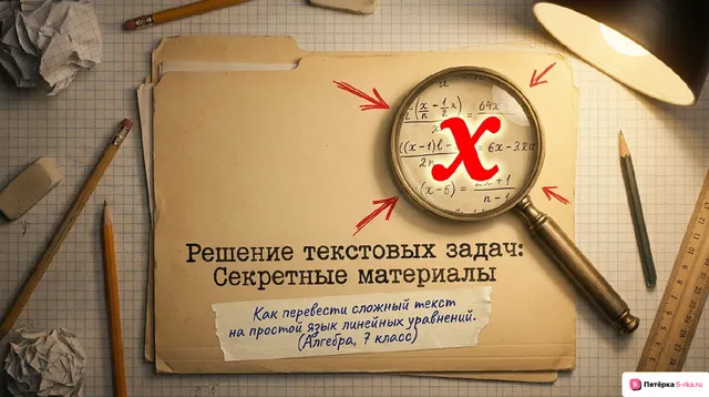 Обложка презентации к уроку «Решение текстовых задач с помощью линейных уравнений»