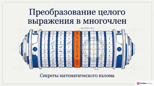 Обложка презентации к уроку «Преобразование целого выражения в многочлен»