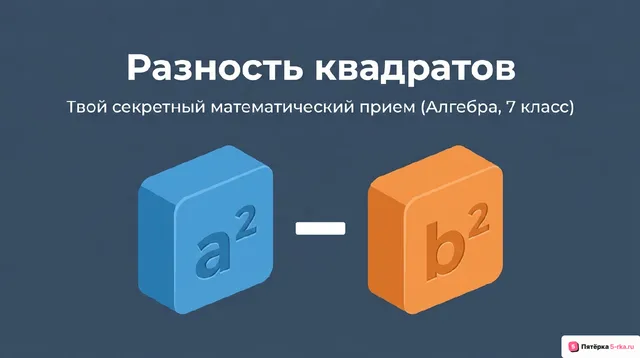 Обложка презентации к уроку «Разность квадратов двух выражений»