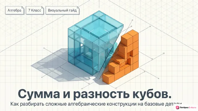 Обложка презентации к уроку «Сумма и разность кубов двух выражений»