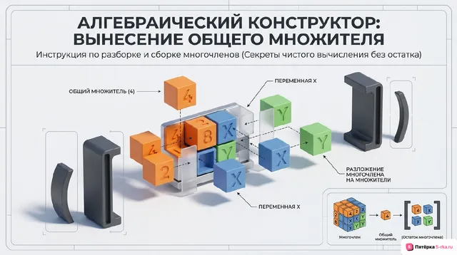 Обложка презентации к уроку «Вынесение общего множителя за скобки»