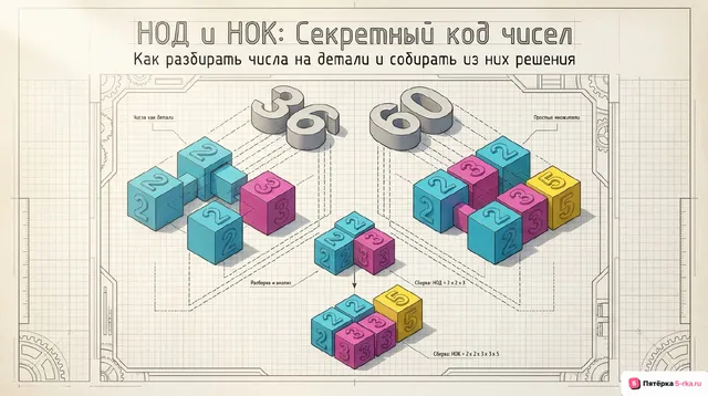 Обложка презентации к уроку «Наибольший общий делитель и наименьшее общее кратное двух чисел»