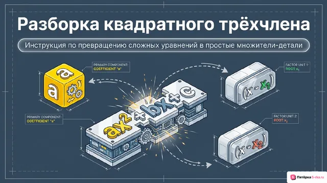 Обложка презентации к уроку «Разложение квадратного трёхчлена на линейные множители»