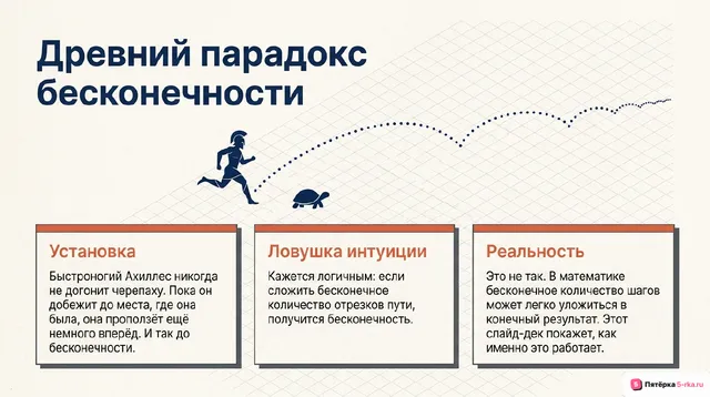 Обложка презентации к уроку «Представление о сходимости последовательности, о суммировании бесконечно убывающей геометрической прогрессии»